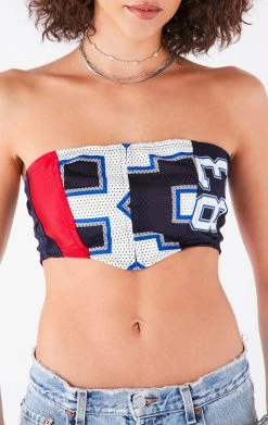 FURST OF A KIND VINTAGE SPLICED JERSEY CORSET TUBE TOP VINTAGE NFL