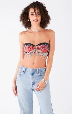 FURST OF A KIND VINTAGE CUT OUT WATERFALL CHAIN TUBE TOP
