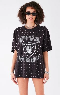 FURST OF A KIND VINTAGE NFL VINTAGE SILVER ALLOVER RHINESTONE TEE