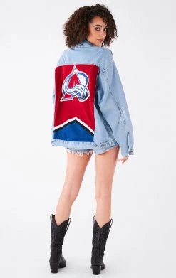 FURST OF A KIND VINTAGE GRAPHIC BACK INSERT DENIM JACKET VINTAGE SPORTS