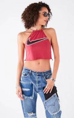 FURST OF A KIND VINTAGE HALTER NECK WATERFALL CHAIN BACK TOP VINTAGE CHAINS