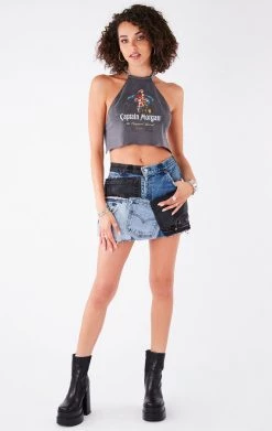 FURST OF A KIND VINTAGE CHAINS VINTAGE HALTER NECK WATERFALL CHAIN BACK TOP