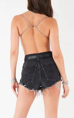 FURST OF A KIND VINTAGE CHAINS VINTAGE WATERFALL CHAIN BRA TOP