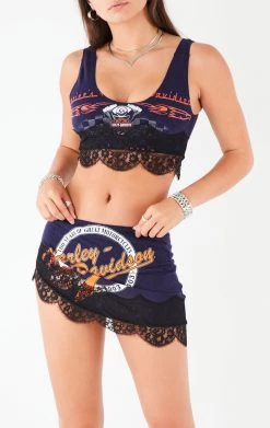 FURST OF A KIND VINTAGE LACE TRIM TANK AND SKIRT SET