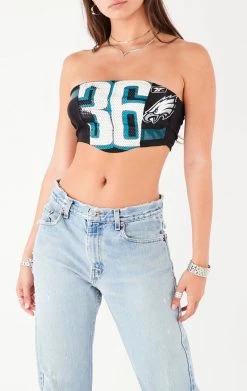 FURST OF A KIND VINTAGE SPLICED JERSEY CORSET TUBE TOP