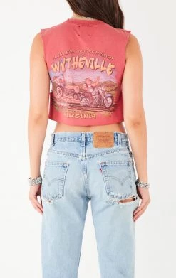 FURST OF A KIND VINTAGE CURVED SAFETY PIN CROPPED SLEEVELESS TEE VINTAGE PINS 7 FURST OF A KIND VINTAGE CURVED SAFETY PIN CROPPED SLEEVELESS TEE VINTAGE PINS