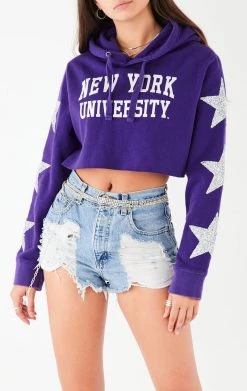 FURST OF A KIND VINTAGE STAR PATCH CROPPED HOODIE VINTAGE STARS