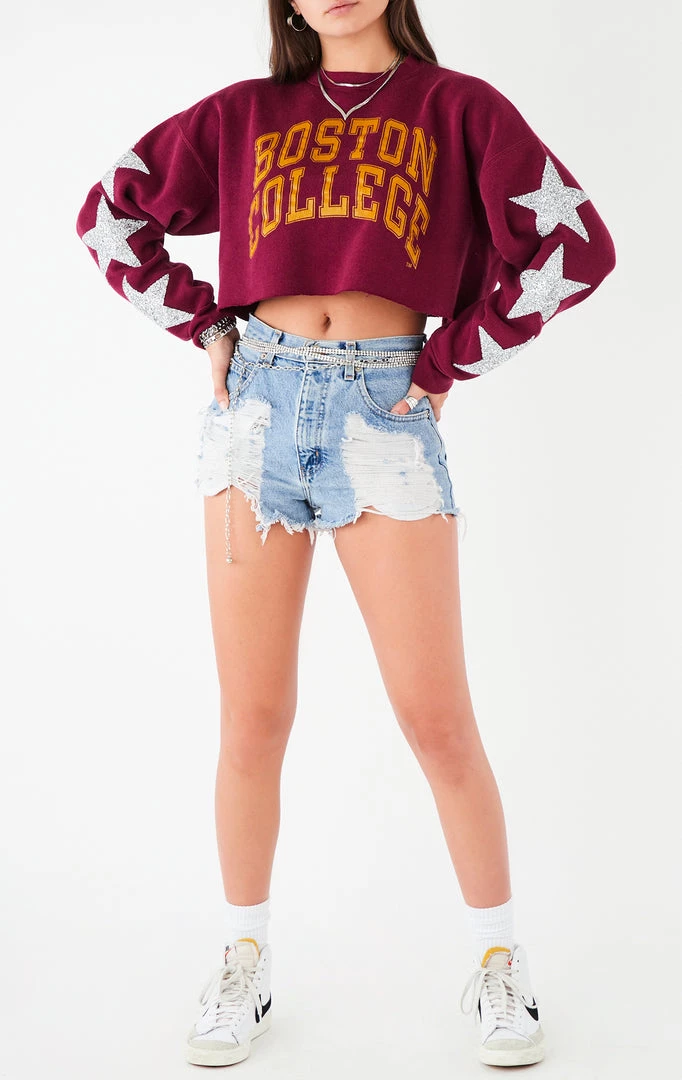 FURST OF A KIND VINTAGE STAR PATCH CROPPED SWEATSHIRT VINTAGE COLLEGE 4 FURST OF A KIND VINTAGE STAR PATCH CROPPED SWEATSHIRT VINTAGE COLLEGE