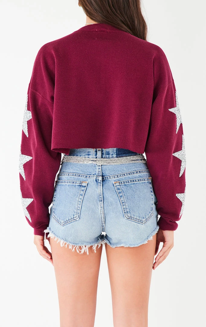 FURST OF A KIND VINTAGE STAR PATCH CROPPED SWEATSHIRT VINTAGE COLLEGE 5 FURST OF A KIND VINTAGE STAR PATCH CROPPED SWEATSHIRT VINTAGE COLLEGE