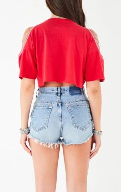 FURST OF A KIND VINTAGE CHAINS VINTAGE SHOULDER CUT OUT CHAIN TEE