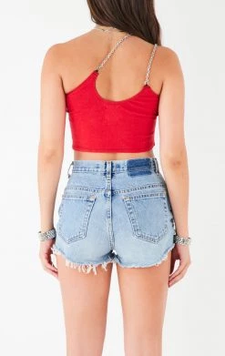 FURST OF A KIND VINTAGE ONE SHOULDER DOUBLE CHAIN STRAP TANK