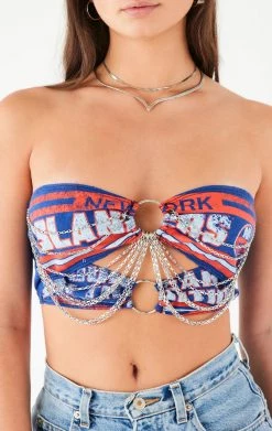 FURST OF A KIND VINTAGE CHAINS VINTAGE CUT OUT WATERFALL CHAIN TUBE TOP
