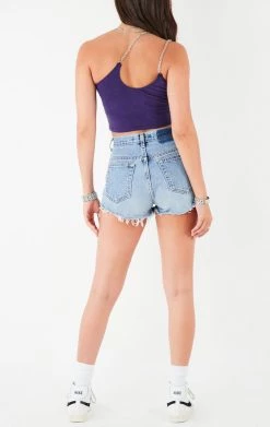 FURST OF A KIND VINTAGE CHAINS VINTAGE ONE SHOULDER DOUBLE CHAIN STRAP TANK