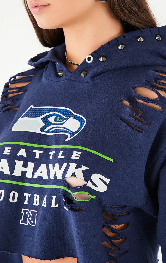 FURST OF A KIND VINTAGE RIPPED STUDDED HOOD CROPPED HOODIE VINTAGE NFL 4 FURST OF A KIND VINTAGE RIPPED STUDDED HOOD CROPPED HOODIE VINTAGE NFL