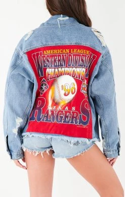 FURST OF A KIND VINTAGE DENIM JACKETS VINTAGE GRAPHIC BACK INSERT DENIM JACKET