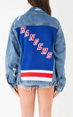 FURST OF A KIND VINTAGE GRAPHIC BACK INSERT DENIM JACKET VINTAGE DENIM JACKETS