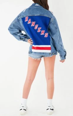 FURST OF A KIND VINTAGE GRAPHIC BACK INSERT DENIM JACKET VINTAGE DENIM JACKETS