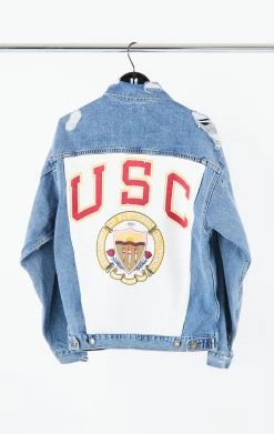 FURST OF A KIND VINTAGE GRAPHIC BACK INSERT DENIM JACKET VINTAGE DENIM JACKETS