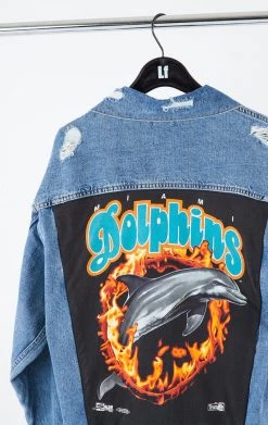 FURST OF A KIND VINTAGE DENIM JACKETS VINTAGE GRAPHIC BACK INSERT DENIM JACKET