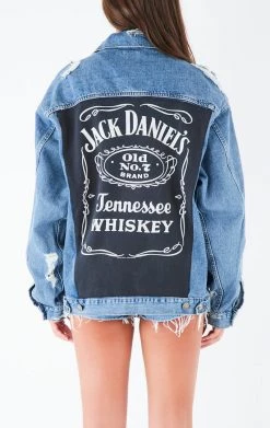 FURST OF A KIND VINTAGE GRAPHIC BACK INSERT DENIM JACKET VINTAGE DRINKS