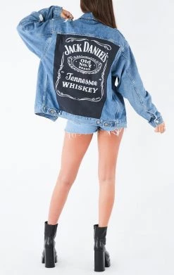 FURST OF A KIND VINTAGE GRAPHIC BACK INSERT DENIM JACKET VINTAGE DRINKS