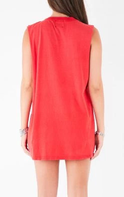 FURST OF A KIND VINTAGE PINS VINTAGE CURVED SAFETY PIN SLEEVELESS TEE