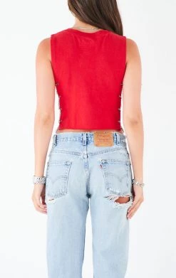 FURST OF A KIND FESTIVAL VINTAGE CHAIN SIDE SLEEVELESS CROPPED TEE