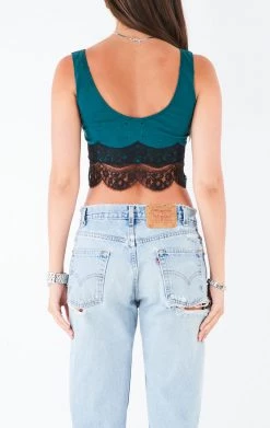 FURST OF A KIND VINTAGE LACE TRIM TANK