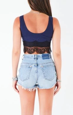 FURST OF A KIND VINTAGE LACE TRIM TANK