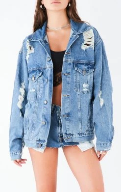 FURST OF A KIND VINTAGE GRAPHIC BACK INSERT DENIM JACKET VINTAGE DENIM JACKETS