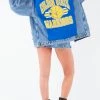 FURST OF A KIND VINTAGE GRAPHIC BACK INSERT DENIM JACKET VINTAGE DENIM JACKETS