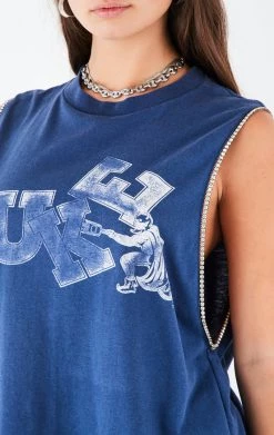 FURST OF A KIND VINTAGE COLLEGE VINTAGE RHINESTONE TRIM SLEEVELESS TEE