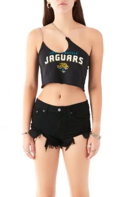 FURST OF A KIND VINTAGE ONE SHOULDER DOUBLE CHAIN STRAP TANK