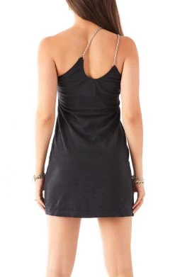 FURST OF A KIND VINTAGE DRESSES VINTAGE ONE SHOULDER DOUBLE CHAIN STRAP DRESS