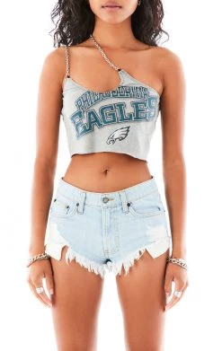 FURST OF A KIND VINTAGE ONE SHOULDER DOUBLE CHAIN STRAP TANK