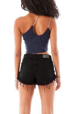 FURST OF A KIND VINTAGE ONE SHOULDER DOUBLE CHAIN STRAP TANK