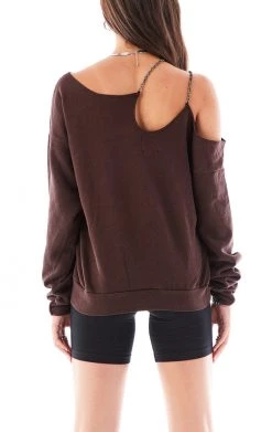 FURST OF A KIND SALE VINTAGE ONE SHOULDER DOUBLE CHAIN SWEATSHIRT