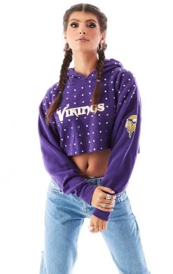 FURST OF A KIND VINTAGE RHINESTONE CROPPED HOODIE