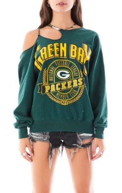 FURST OF A KIND SALE VINTAGE ONE SHOULDER DOUBLE CHAIN SWEATSHIRT