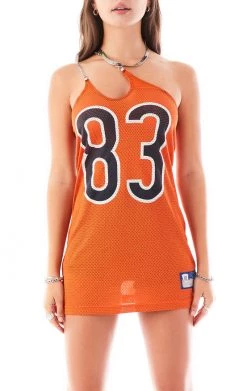 FURST OF A KIND VINTAGE JERSEY ONE SHOULDER DOUBLE CHAIN STRAP DRESS SALE