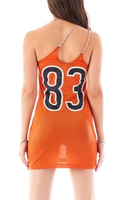 FURST OF A KIND VINTAGE JERSEY ONE SHOULDER DOUBLE CHAIN STRAP DRESS SALE