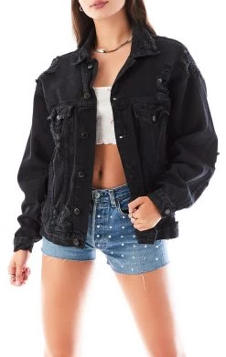 FURST OF A KIND VINTAGE GRAPHIC BACK INSERT DENIM JACKET VINTAGE DENIM JACKETS