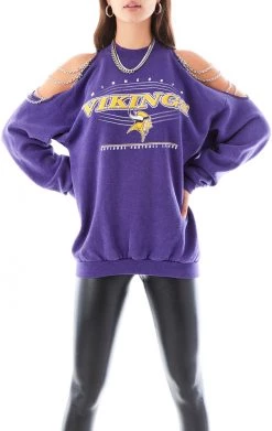 FURST OF A KIND SALE VINTAGE SHOULDER CUT OUT CHAIN SWEATSHIRT