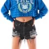 FURST OF A KIND SALE VINTAGE RHINESTONE CROPPED HOODIE