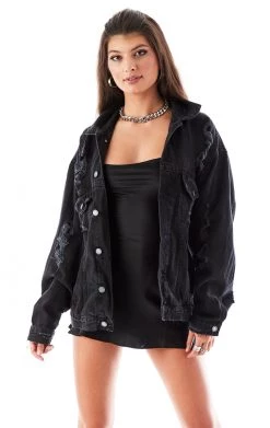 FURST OF A KIND VINTAGE DENIM JACKETS VINTAGE GRAPHIC BACK INSERT DENIM JACKET