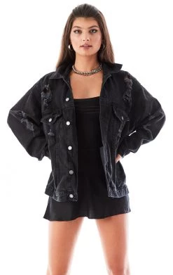 FURST OF A KIND VINTAGE DENIM JACKETS VINTAGE GRAPHIC BACK INSERT DENIM JACKET