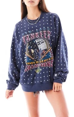 FURST OF A KIND VINTAGE ALLOVER RHINESTONE SWEATSHIRT