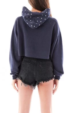 FURST OF A KIND SALE VINTAGE RHINESTONE CROPPED HOODIE