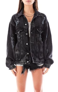 FURST OF A KIND VINTAGE GRAPHIC BACK INSERT DENIM JACKET VINTAGE DENIM JACKETS