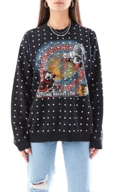 FURST OF A KIND VINTAGE SPORTS VINTAGE ALLOVER RHINESTONE SWEATSHIRT